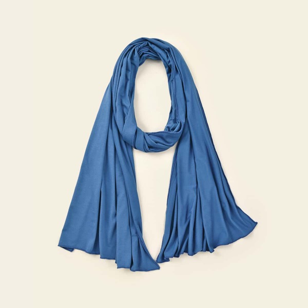 

Simple Plain Scarf, Blue