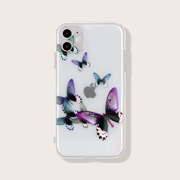 

Butterfly Print iPhone Case, Multicolor clear