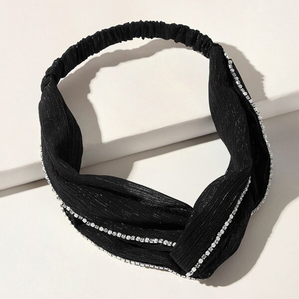 

Rhinestone Decor Headband, Black