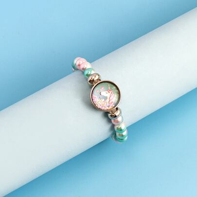 女孩圓形裝飾串珠手鐲