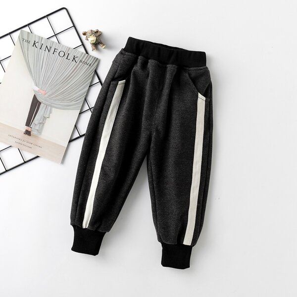 

Toddler Boys Slant Pocket Side Stripe Sweatpants, Dark grey