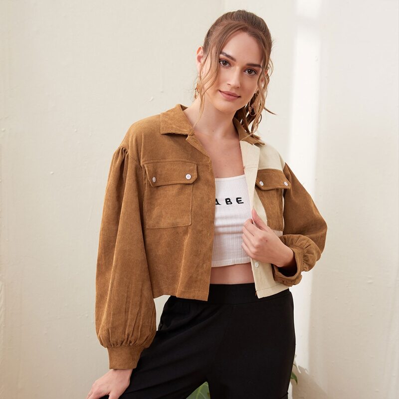 

Flap-Pocket Corduroy Jacket, Multicolor