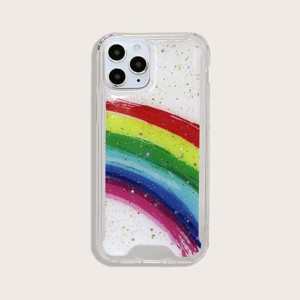 

Glitter Rainbow Pattern iPhone Case, Multicolor