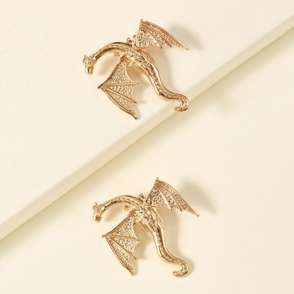 

2pcs Dragon Design Hair Clip, Gold