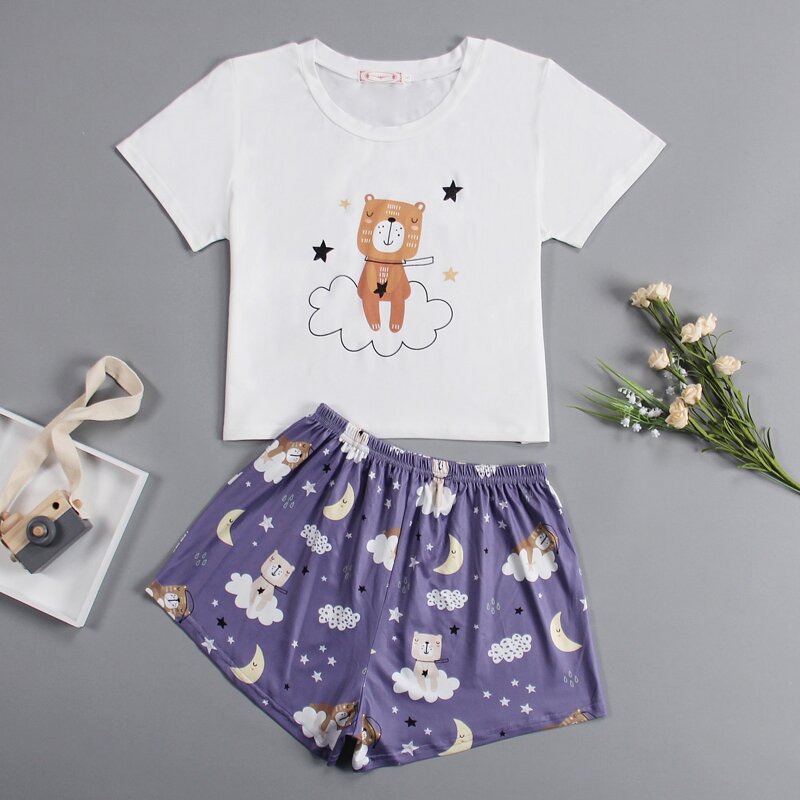 

Cartoon Graphic PJ Set, Multicolor