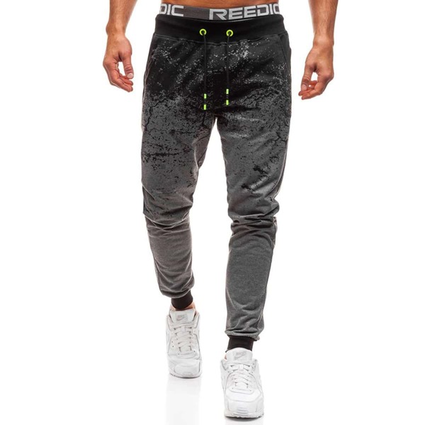 

Men Paint Splash Drawstring Waist Joggers, Dark grey