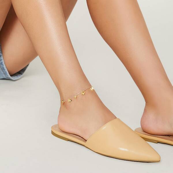 

Dainty Chain Link Butterfly Charms Anklet, Gold