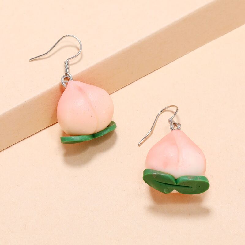 

Peach Drop Earrings, Baby pink