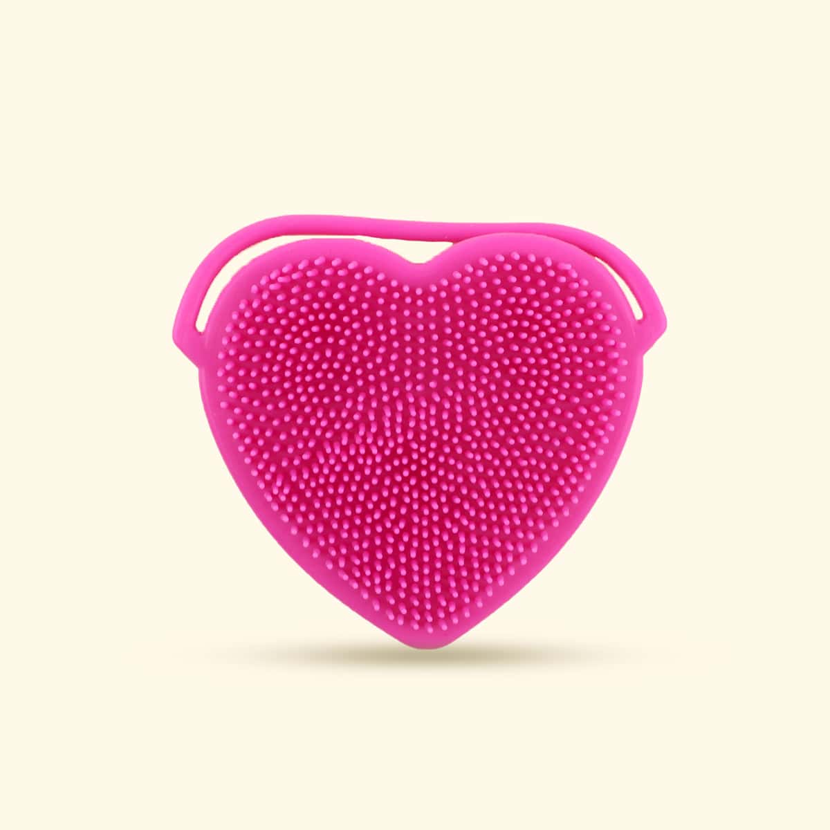 

1pc Heart Shaped Silicone Facial Cleansing Brush, Hot pink