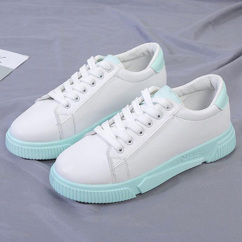 

Colorblock Lace-up Skate Shoes, White