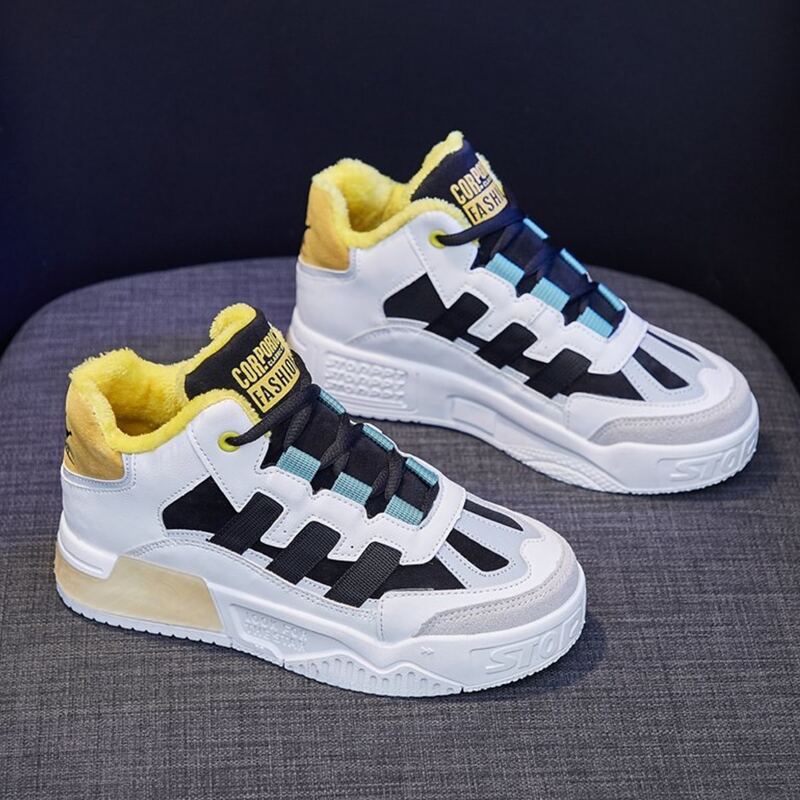 

Colorblock Lace-up High Top Skate Shoes, Multicolor