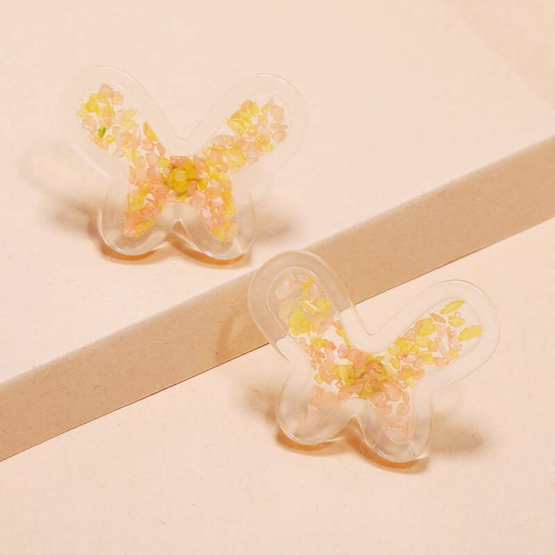 

Clear Butterfly Stud Earrings