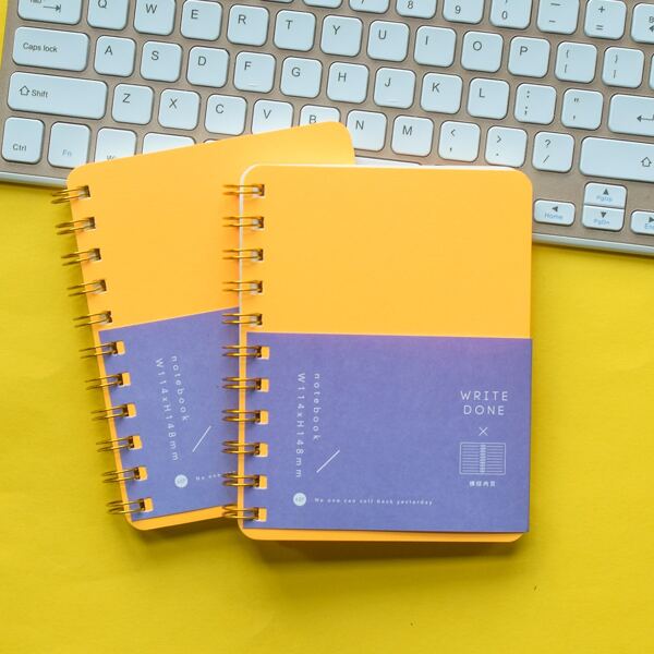 

1pc Letter Graphic Spiral Notebook, Yellow