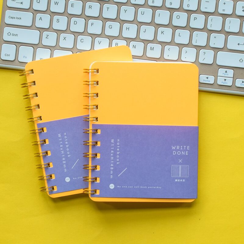 

1pc Letter Graphic Spiral Notebook, Yellow