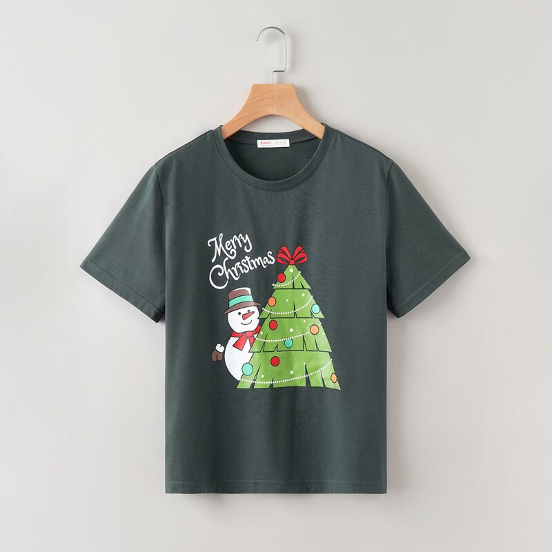 

Christmas Tree Print Tee, Army green