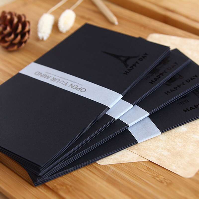 

5pcs Building Pattern Random Envelope, Black