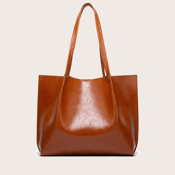 

Minimalist Large Capacity Tote Bag, Brown