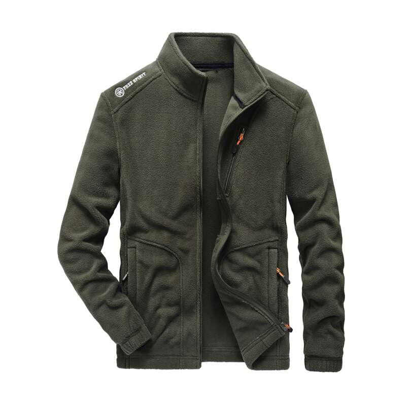 

Guys Letter Zip Up Teddy Jacket, Army green