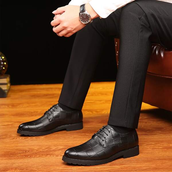 

Men Lace Up Front Dress Shoes, Black