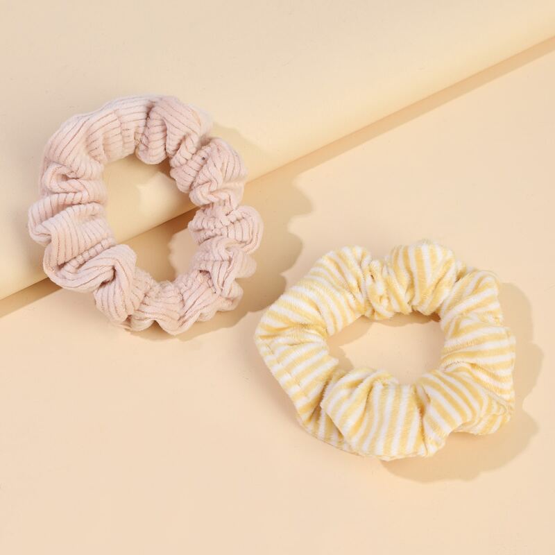 

2pcs Striped Scrunchie, Multicolor