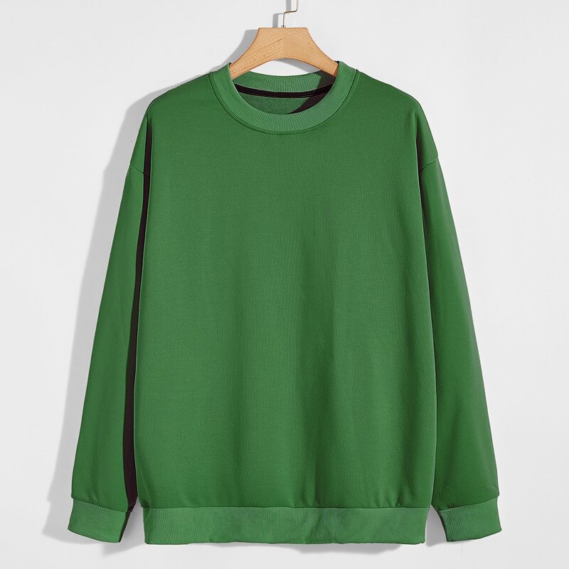 

Guys Solid Drop Shoulder Sweatshirt, Dark green