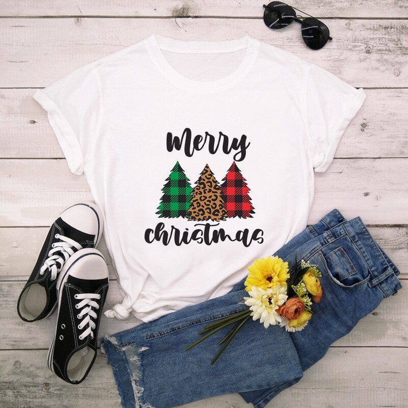 

Christmas Tree Print Tee, White