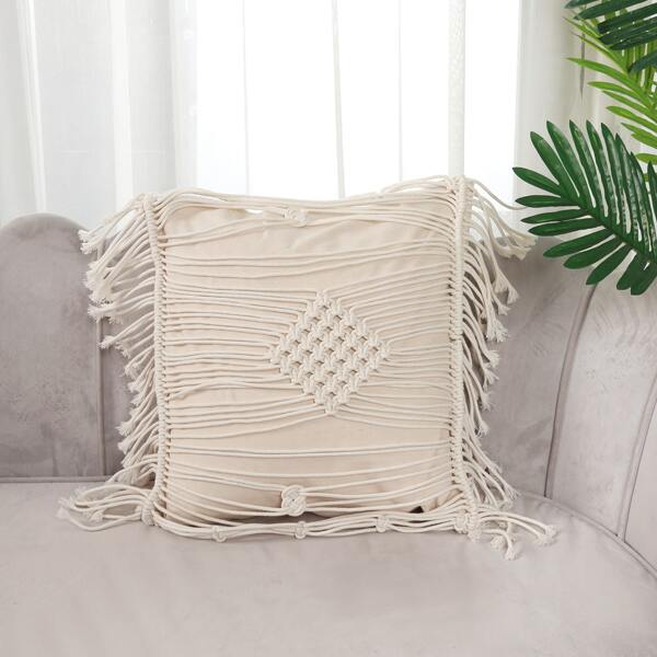 

Braided Cushion Cover Without Filler, Beige