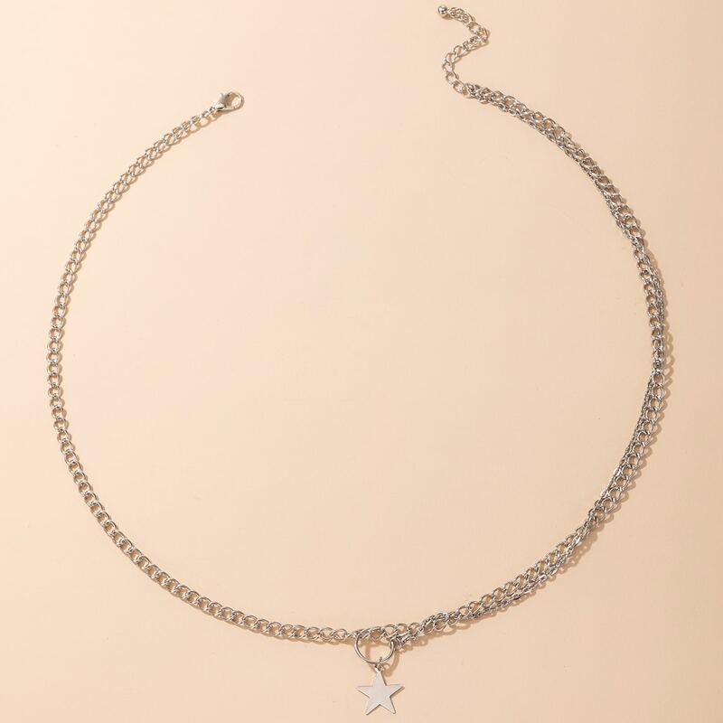 

Star Chain Necklace, Silver