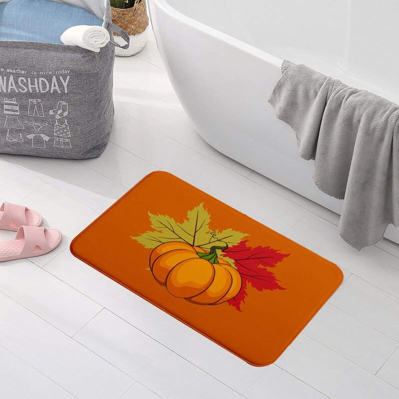 

Pumpkin Print Floor Mat, Orange
