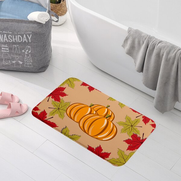 

Pumpkin Print Floor Mat, Multicolor
