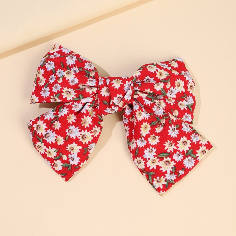 

Ditsy Floral Bow Hair Clip, Red