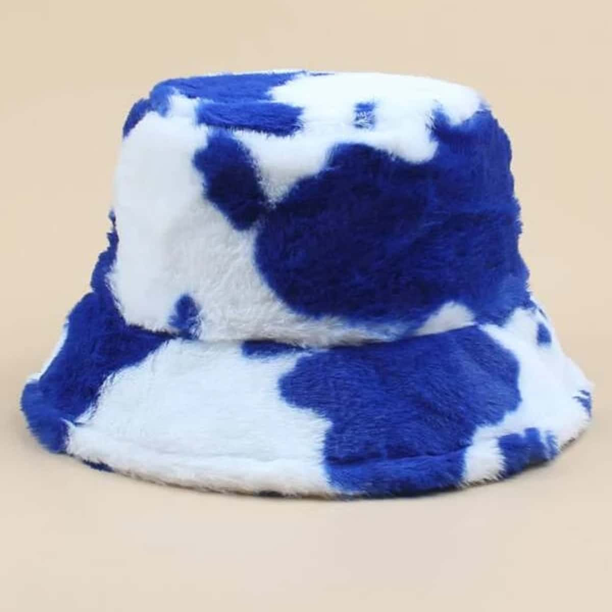 

Tie Dye Fluffy Bucket Hat, Blue and white