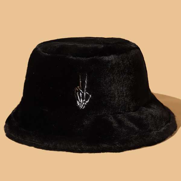 

Embroidery Bucket Hat, Black