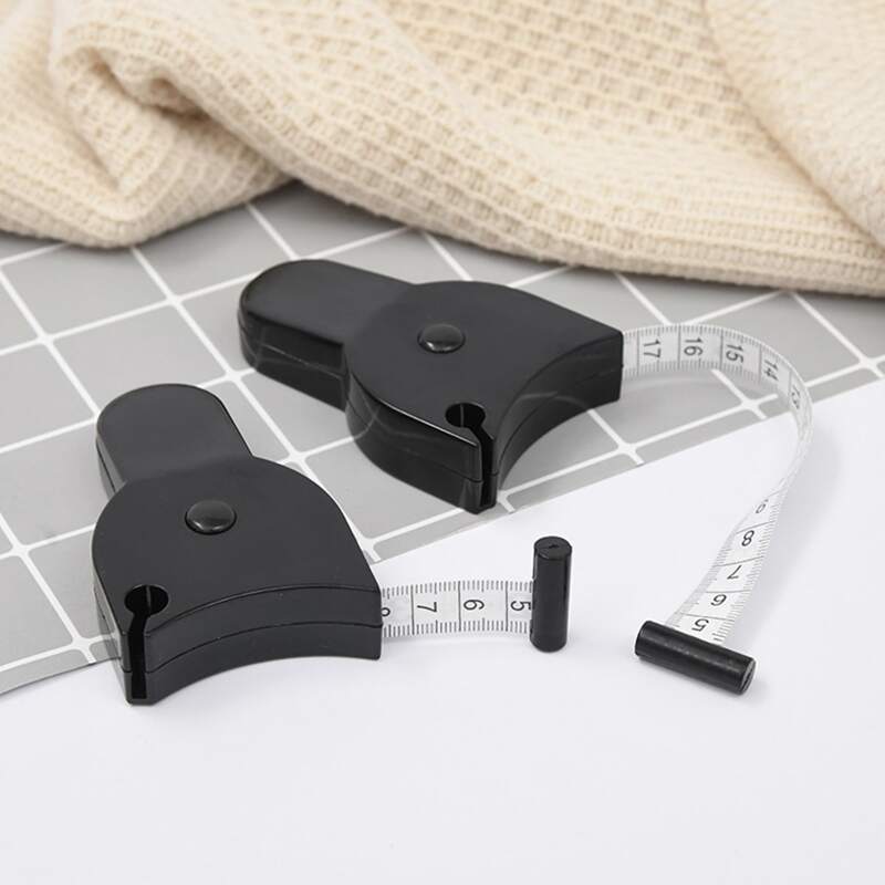 1pc Plastic Tape Measure, Black