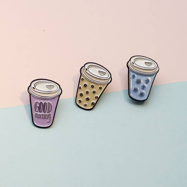 

3pcs Kids Drink Cup Brooch, Multicolor