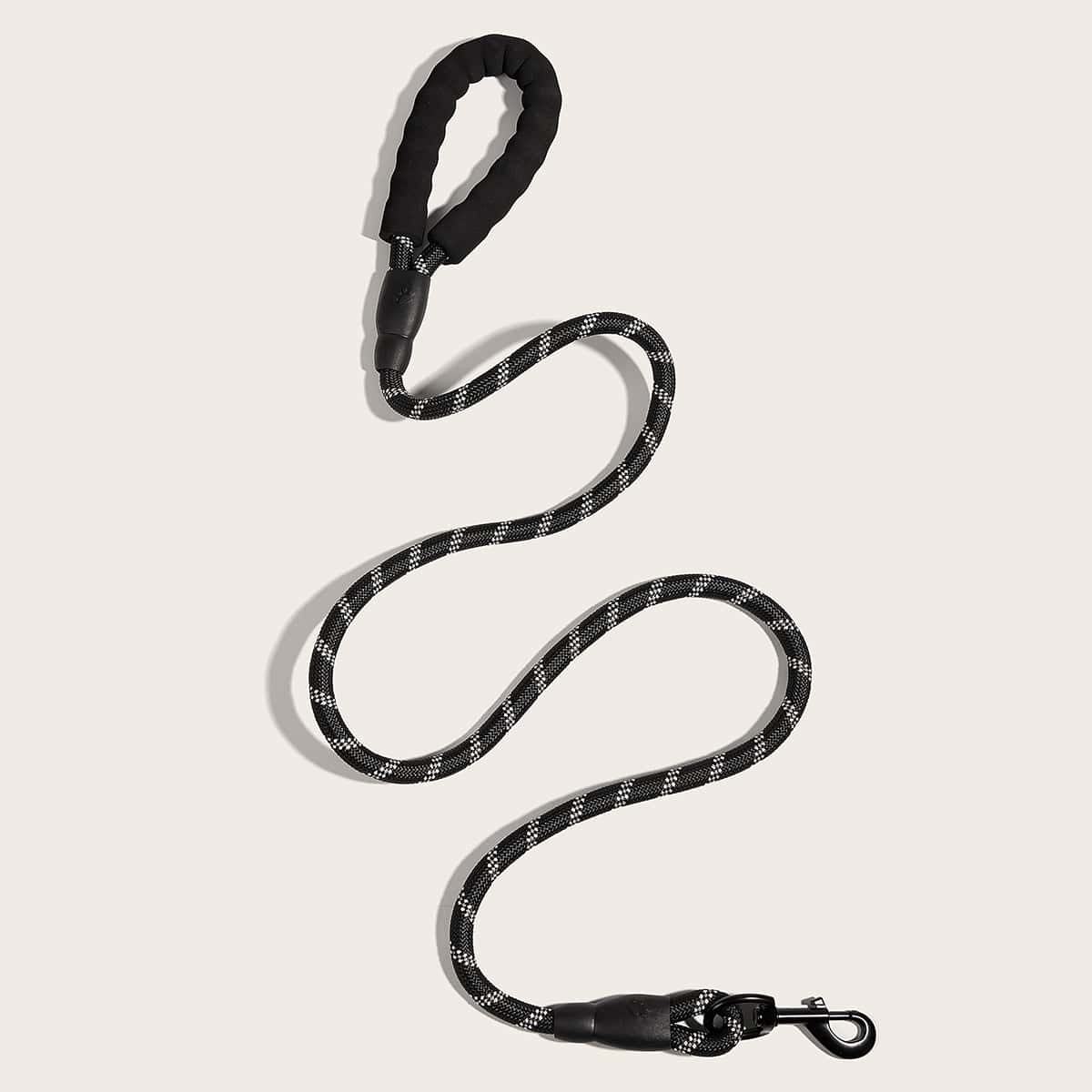 

1pc Dog Two Tone Reflective Leash, Black