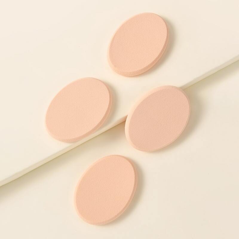 

4pcs Oval Powder Puff, Beige