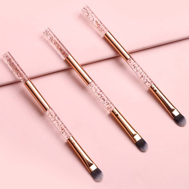 

3pcs Glitter Eyeshadow Brush, Gold