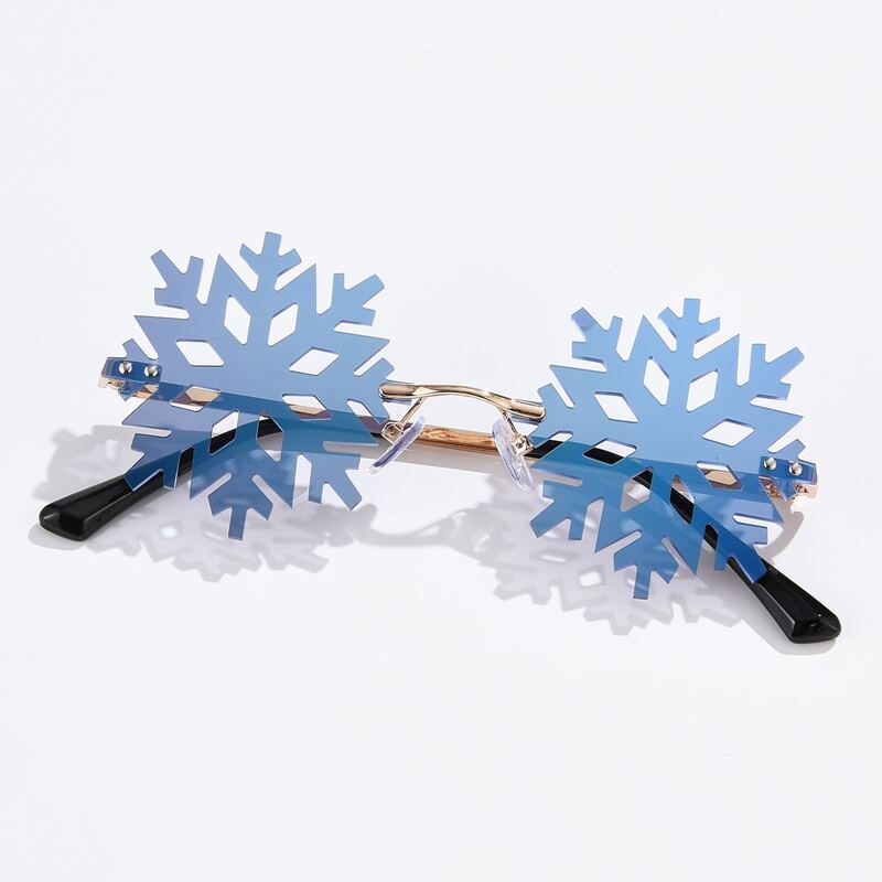 

Guys Christmas Snowflake Design Sunglasses, Blue