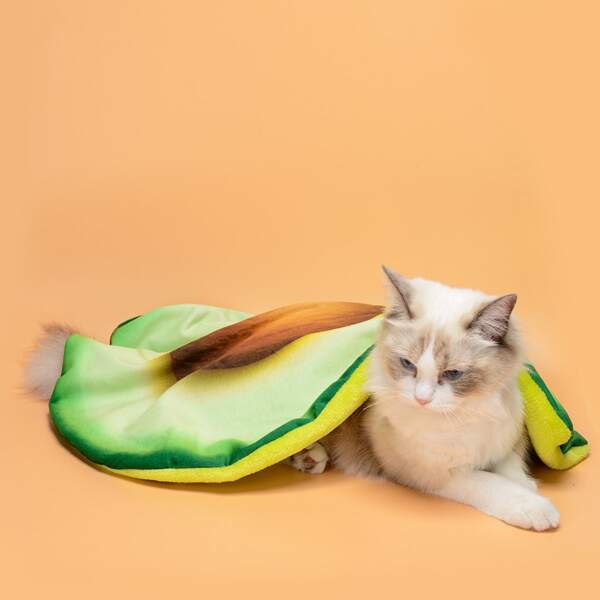 

1pc Avocado Cat Blanket, Multicolor