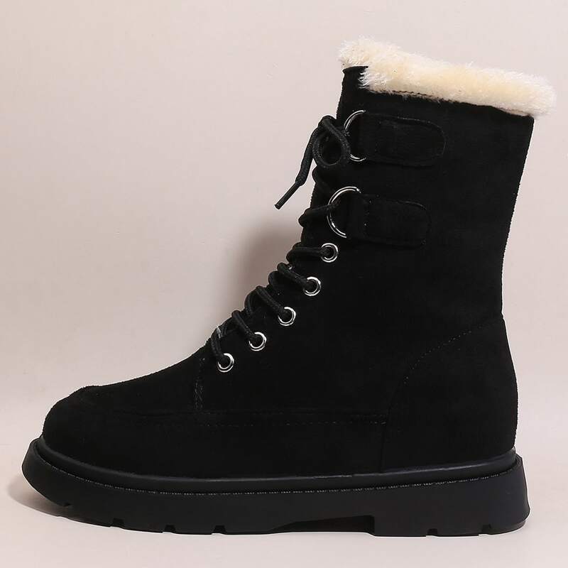 

Lace-up Front Wide Fit Boots, Black