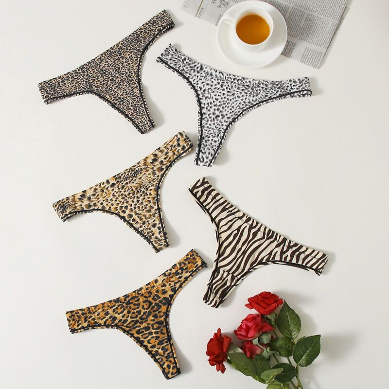 

5pack Leopard Print Panty Set, Multicolor