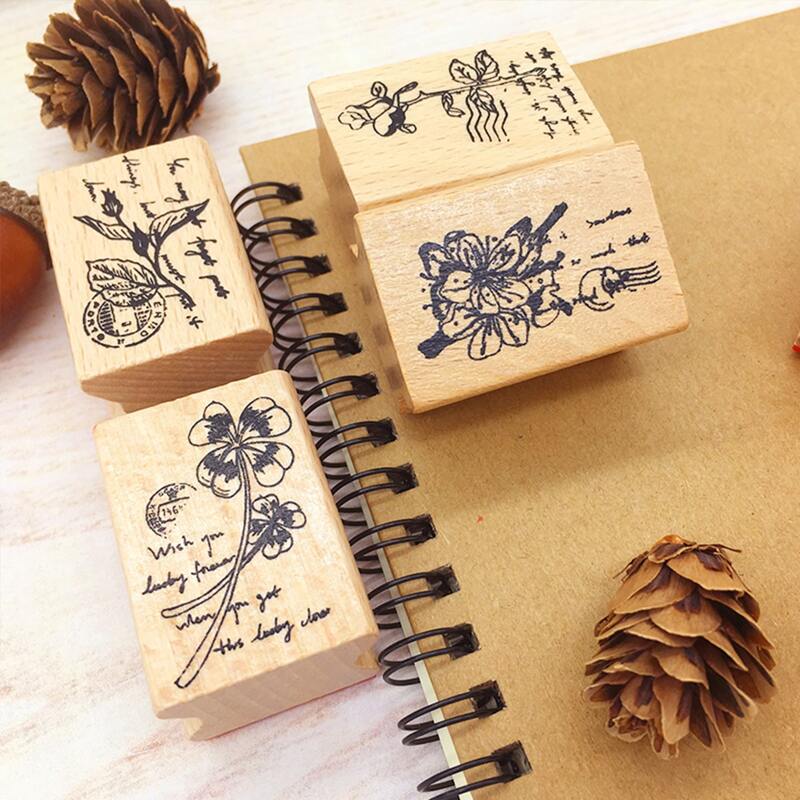 

1pc Random Flower Pattern Stamp, Khaki