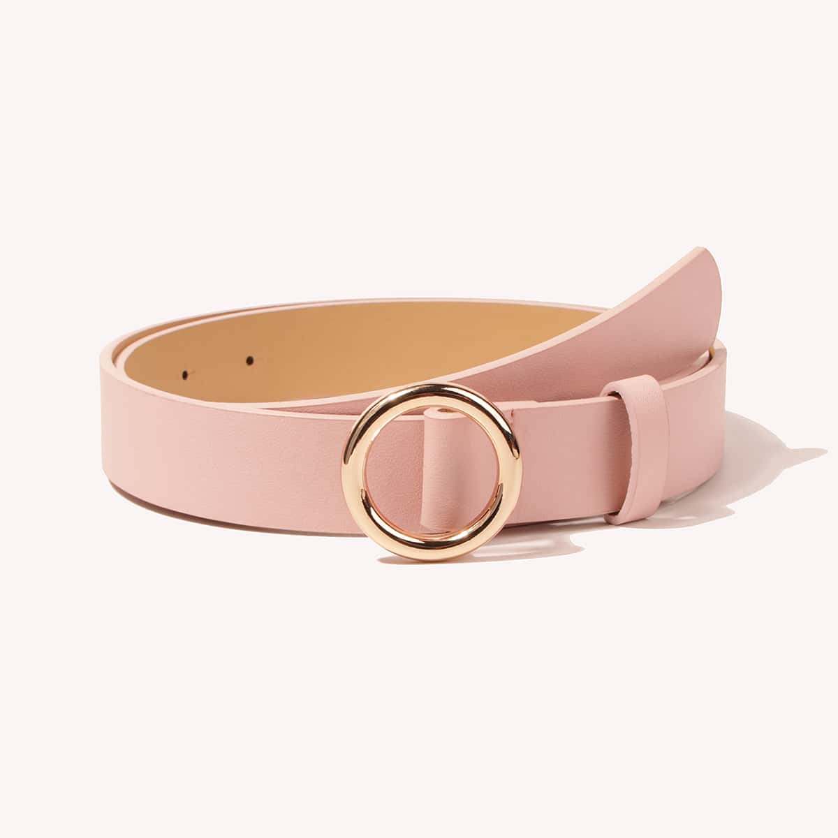 

Round Buckle Plus Size Belt, Pink