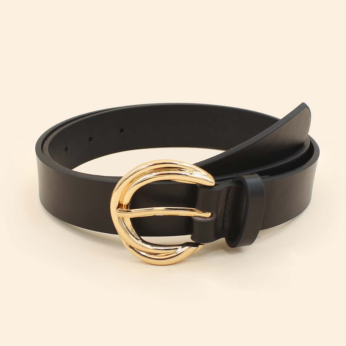 

Metal Buckle Belt, Black