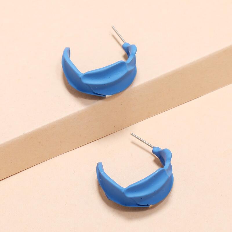 

Solid Hoop Earrings, Blue
