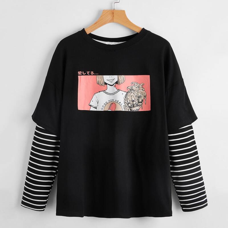 

Figure Graphic 2 In 1 Tee, Black
