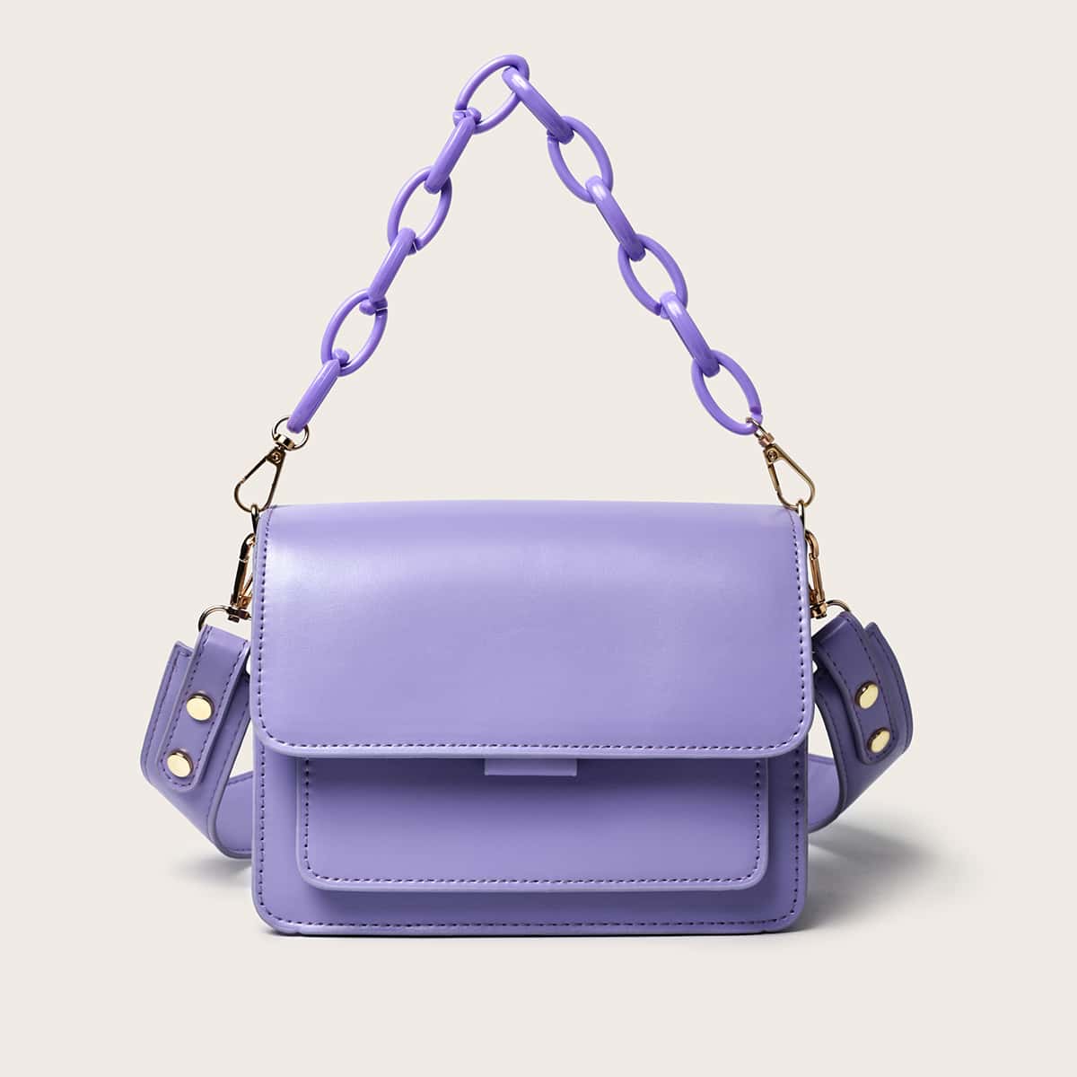 

Solid Chain Organ Bag, Pastel lilac purple