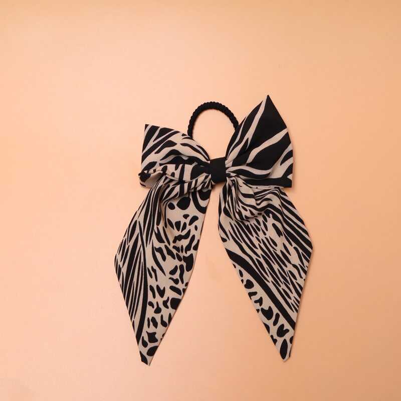 

2pcs Tiger & Flower Pattern Hair Tie, Multicolor