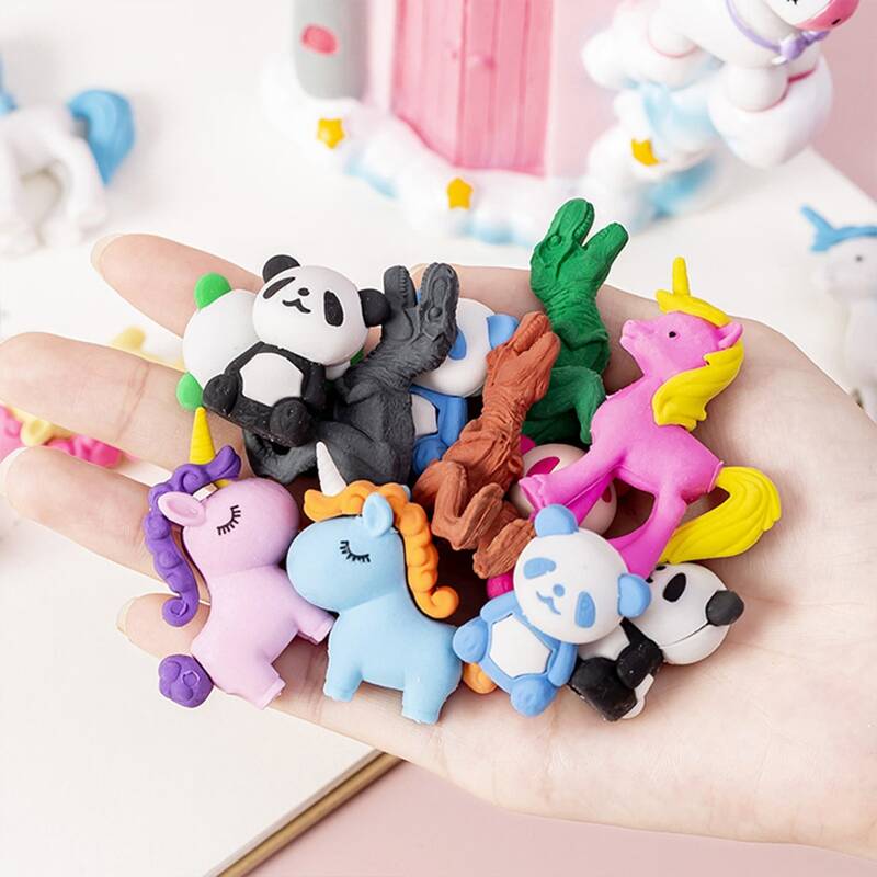 

5pcs Random Animal Shaped Eraser, Multicolor